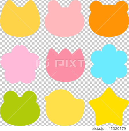 Set of cute shapes of animals and flowers 45320579