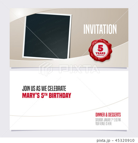 5 years anniversary invitation vector 45320910