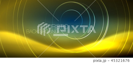 Neon glowing circles background 45321676