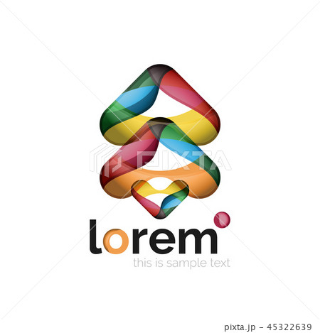 Geometric abstract business icon template, smooth shape 45322639