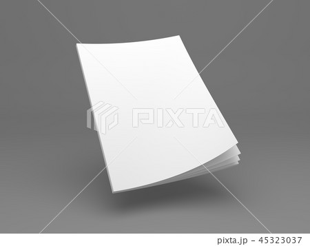 Blank flying brochure 3D illustration mock up. Blank flying brochure 3D illustration mock up. 45323037