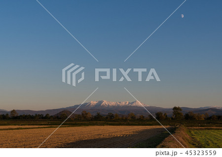 夕陽を浴びる大雪山 45323559