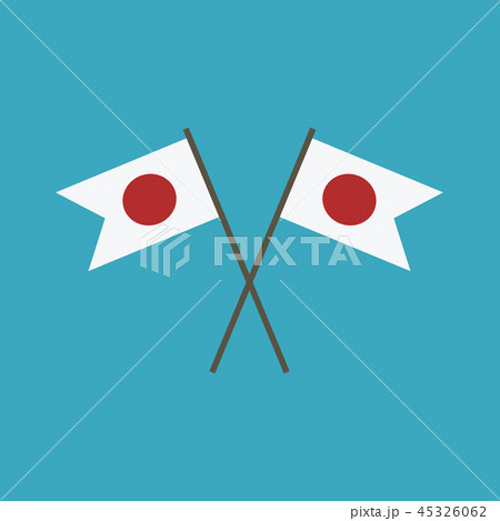 Japan flag icon in flat design 45326062