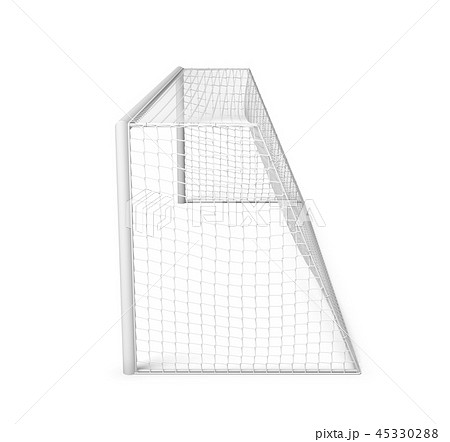 3d rendering of white empty football gates isolated on a white background. 45330288