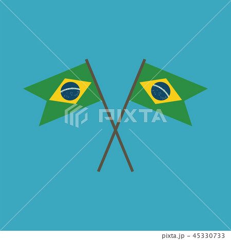 Brazil flag icon in flat design Brazil flag icon in flat design 45330733