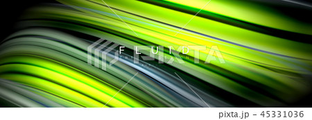 Background abstract design, flowing mixing liquid color waves on black 45331036