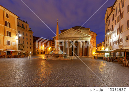 Rome. Pantheon in the night illumination. Rome. Pantheon in the night illumination. 45331927