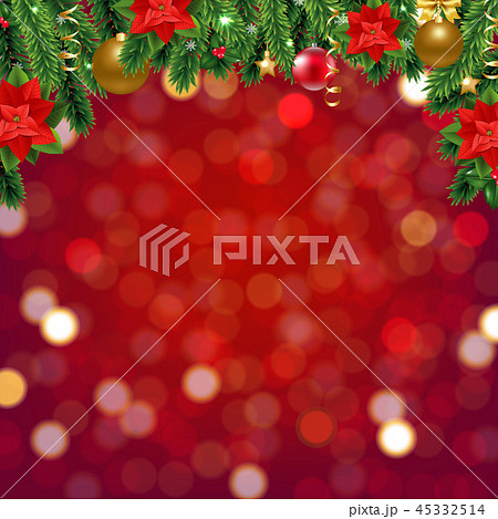 Red Background With Bokeh And Border 45332514