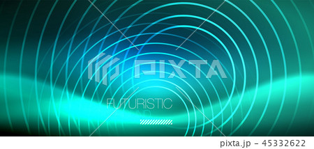 Neon glowing circles background 45332622