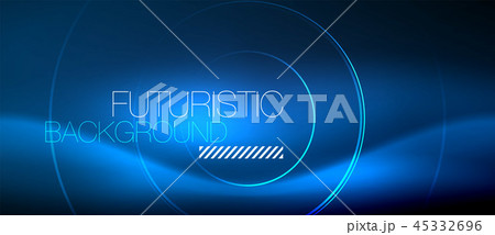 Neon glowing circles background 45332696