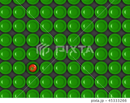 Pattern made of green plates with red tomato 45333266