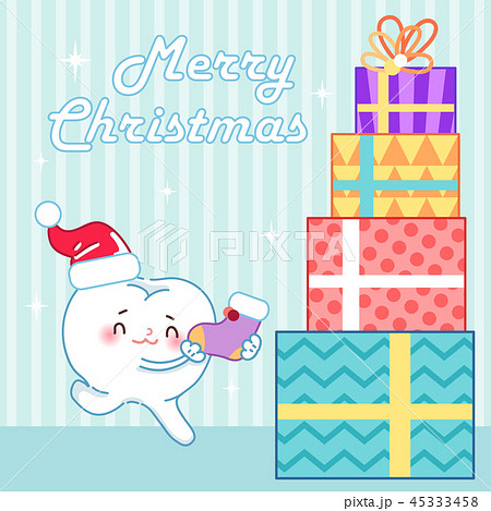 cartoon tooth and Christmas 45333458