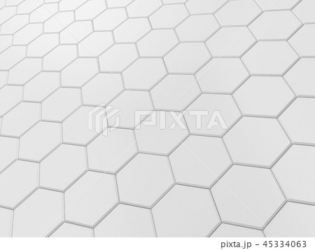 White hexagonal tile 45334063