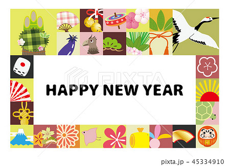 年賀素材 フレーム 背景 ポストカード 年賀素材 フレーム 背景 ポストカード 45334910