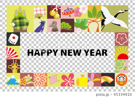 年賀素材 フレーム 背景 ポストカード 年賀素材 フレーム 背景 ポストカード 45334910