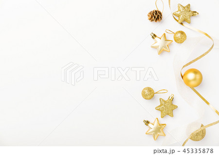 Christmas golden decoration on white 45335878