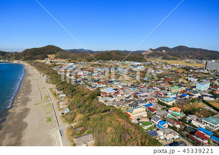 南房総市岩井海水浴場付近を空撮 南房総市岩井海水浴場付近を空撮 45339221