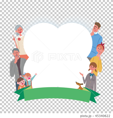 Family clover frame illustration Family clover frame illustration 45340622