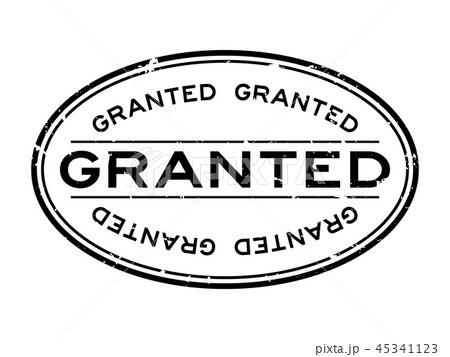 Grunge black granted word oval rubber seal stamp 45341123