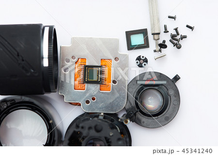 Close-up of photo camera parts Close-up of photo camera parts 45341240