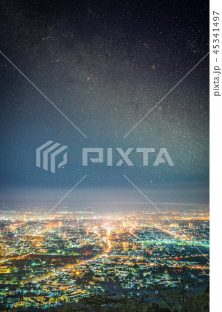 City night from the view point on top of mountain  45341497