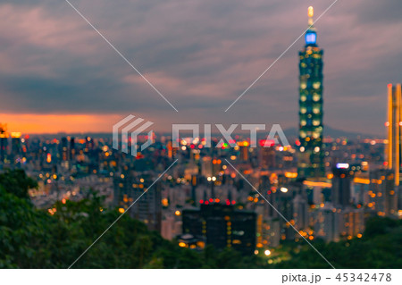 Night Taiwan blur bokeh light aerial view 45342478