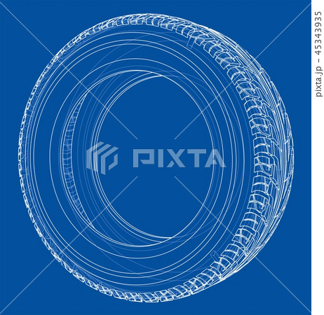 Car tire concept. Vector rendering of 3d 45343935