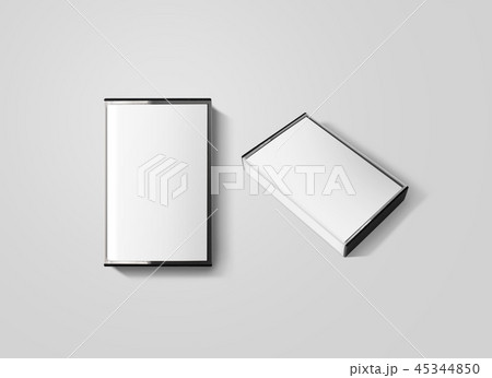 Blank cassette tape box design mockup, isolated, top and side view. Blank cassette tape box design mockup, isolated, top and side view. 45344850