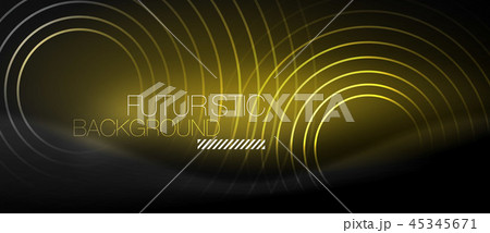 Dark abstract background with glowing neon circles 45345671