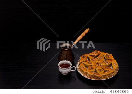 Cezve, coffee mug and a plate Cezve, coffee mug and a plate 45346366
