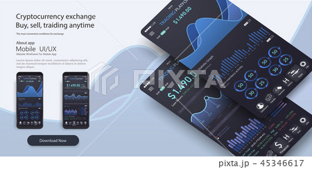 Mobile app infographic template with modern Mobile app infographic template with modern 45346617