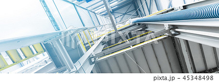 Fiberglass production industry equipment at manufacture background 45348498