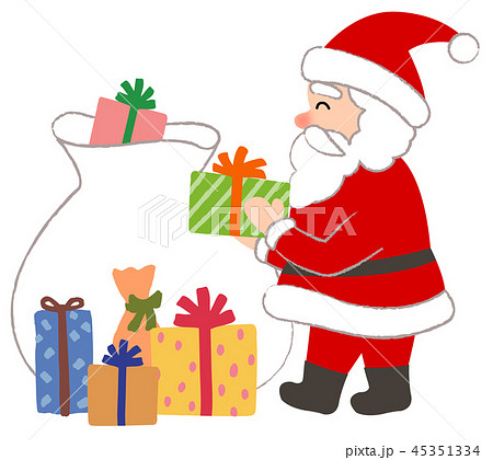 サンタクロースとプレゼントのイラスト素材 45351334 Pixta