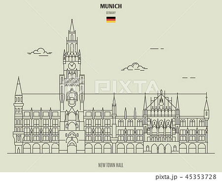 New Town Hall in Munich, Germany. Landmark icon 45353728
