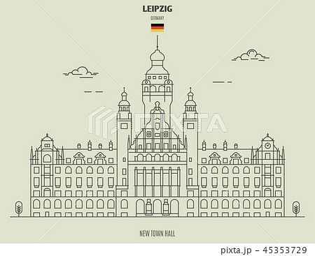 New Town Hall in Leipzig, Germany. Landmark icon New Town Hall in Leipzig, Germany. Landmark icon 45353729