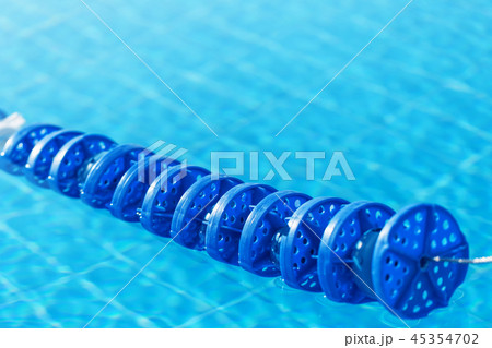 Swimming pool water with blue lane marker 45354702