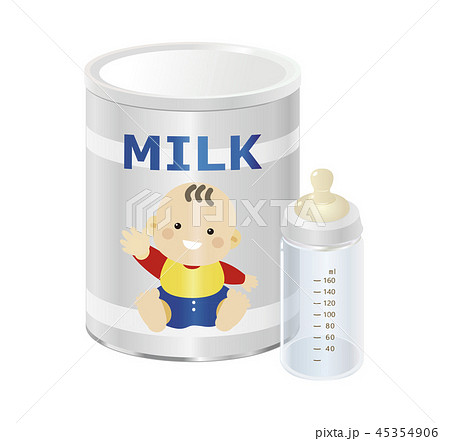 粉ミルク缶(白)_哺乳瓶(空) 45354906