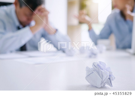 Boss and executive team feeling stress and serious of fail busin 45355829