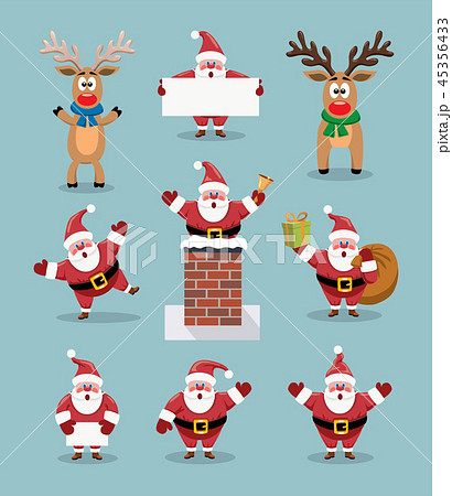 vector collection of cute cartoons of santa claus vector collection of cute cartoons of santa claus 45356433