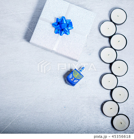Background of Jewish holiday Hanukkah. The Religious symbols 45356618