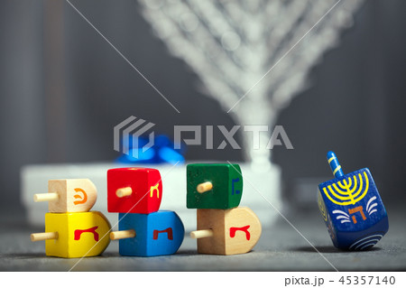 The Religious symbols of Jewish holiday Hanukkah 45357140