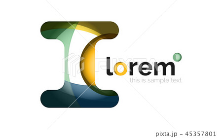 Abstract geometric design logo made of flowing elements 45357801