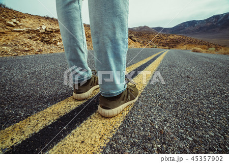 Man ready to take a new way and make a step 45357902