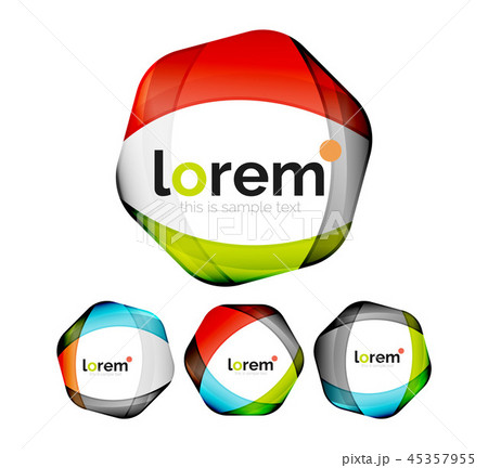 Set of geometric convergence vector icons 45357955