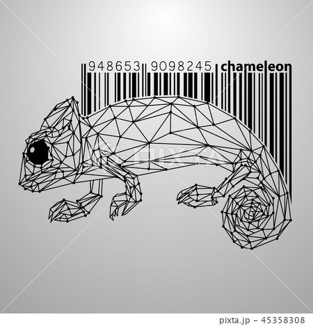 Chameleon from triangles and barcode. 45358308