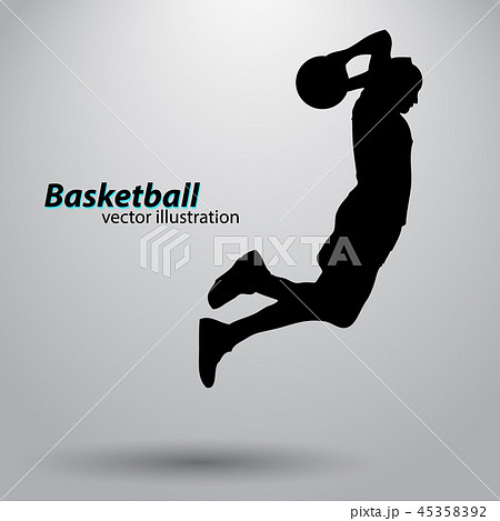 Silhouette Of A Basketball Player のイラスト素材