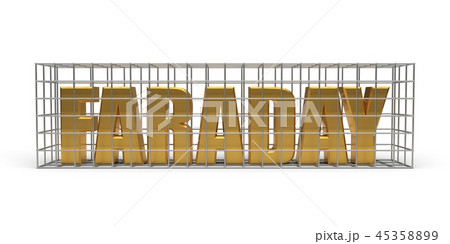 simple faraday cage design made of iron. 3d illustration simple faraday cage design made of iron. 3d illustration 45358899