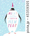 Christmas greeting card with a penguin 45359305