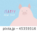 Happy New Year greeting card with a pig 45359316