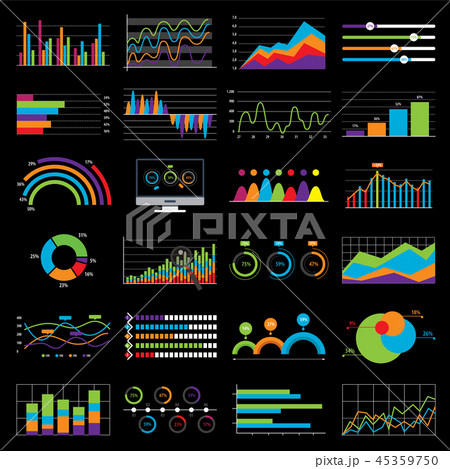 Charts diagrams and graphs. Business data market Charts diagrams and graphs. Business data market 45359750